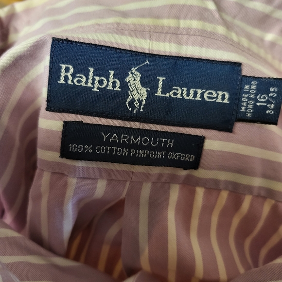 Ralph Lauren Men's Pink Button Up Size XL 16 35/36 - Picture 3 of 3